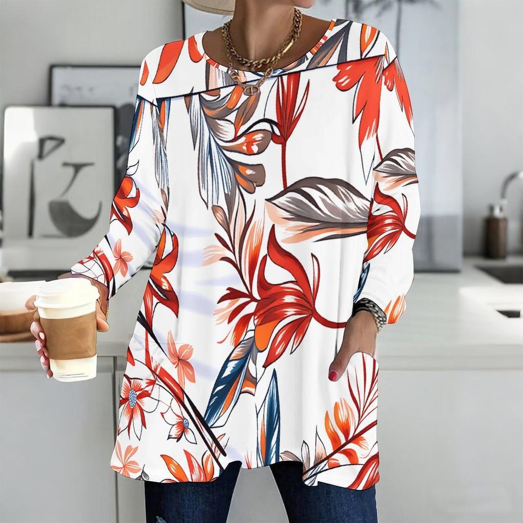 Ladies V Neck Plus Size Long Sleeve Blouse Soft Loose Tops For Casual Outdoor Activities