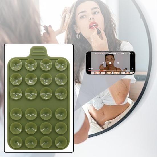 2er-Pack Silikonhülle mit Saugnapf, selbstklebende Telefonhalterung, freihändiges Aufkleben auf spiegelglatte Oberflächen