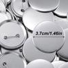 20Set 3.7cm/1.46in Round Button Parts Kit - Tinplate Tops & Plastic Clips with Film for DIY Button Maker Machine, ZSY