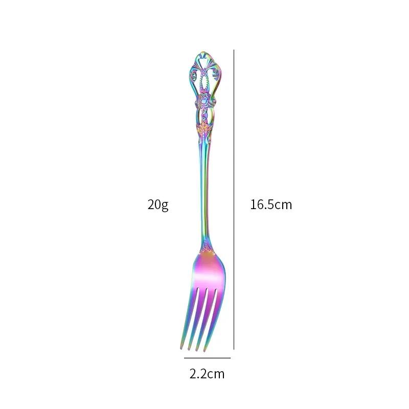 European Style Stainless Steel 4pcs Dinnerware Set - Retro Hollow Design Gold Spoon, Fork and Royal Steak Knife for Home Decor