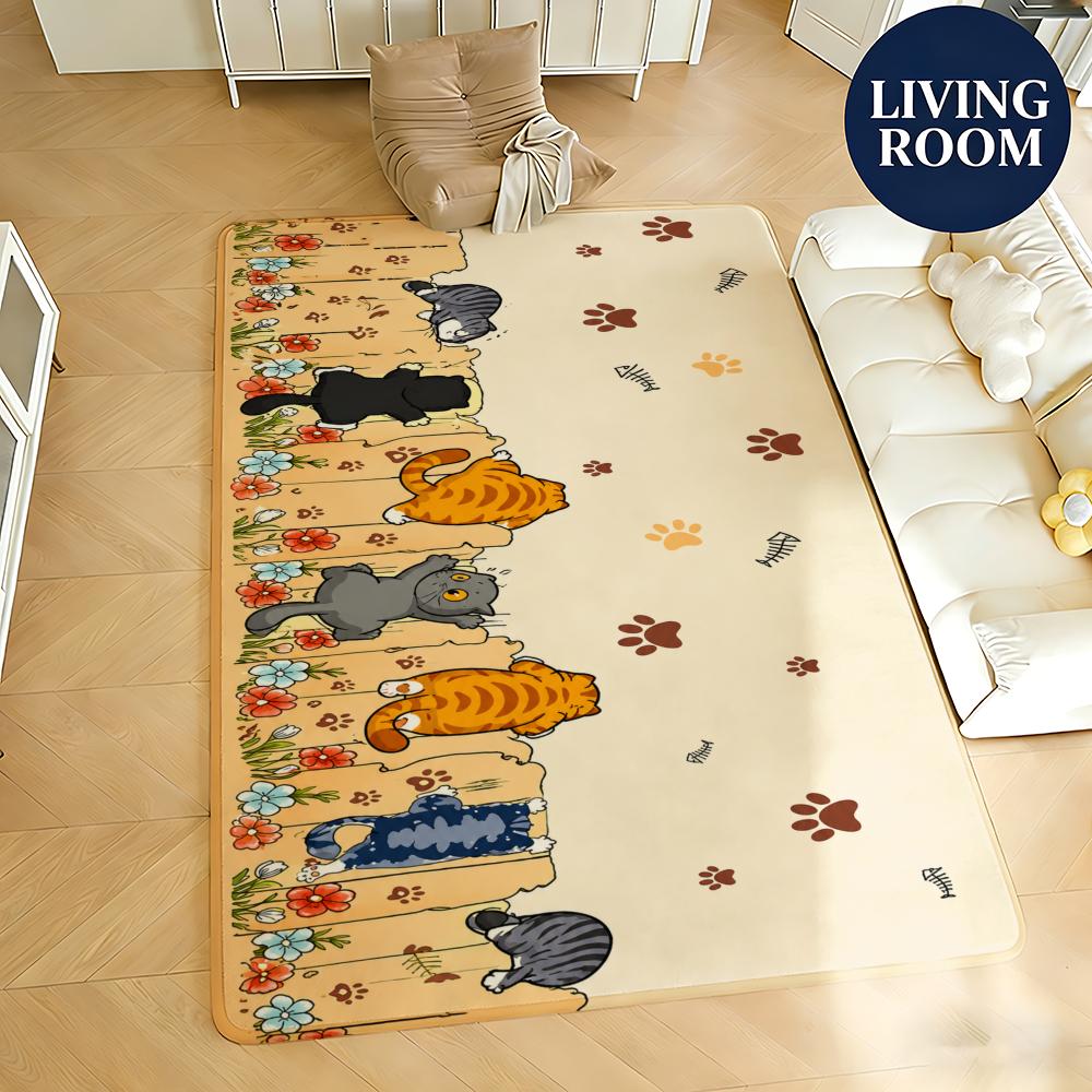 Funny Kittens Rug Floor Mat Non-Slip Absorbent Doormat Bathroom Bedroom Home Decor Rug