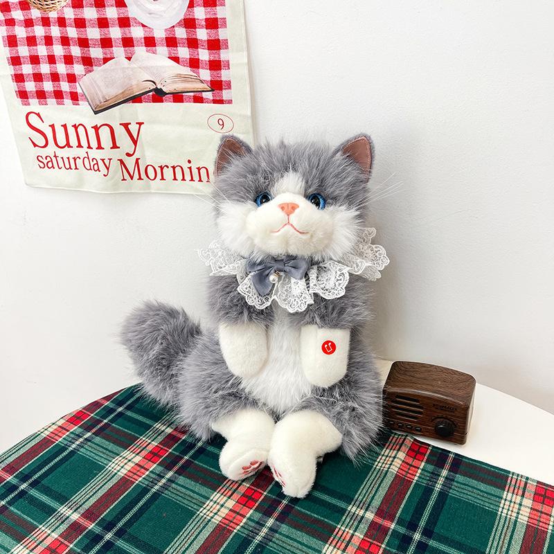 Ragdoll Cat Backpack Simulation Cat Doll Bag Sounding Kitten Doll Plush Toy Children and Girls Gift