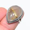 Natural Golden Rutile Gemstone 925 Solid Sterling Silver Jewelry Ring S.7 u2N59