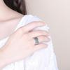 Foxanry Silver Color Creative Irregular Geometric Handmade Ring Vintage Thai Silver Party Anillos Jewelry Size Adjustable