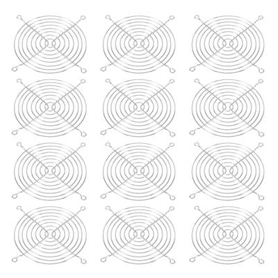PATIKIL 12pcs Fan Guard 11.3cm Finger Grill Fan Grill Protective Cover Dustproof Mesh Metal Round Ventilation Fan Filter Replacement Protective Silver