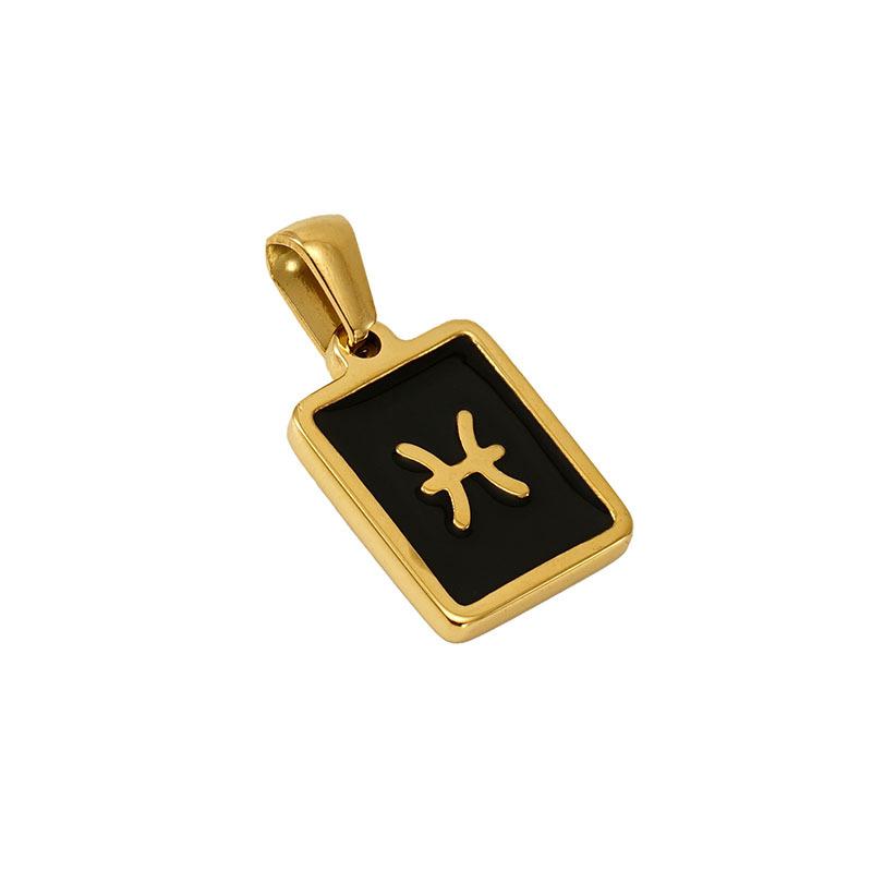 

Новая мода универсальный квадратный кулон из нержавеющей стали с двенадцатью созвездиями из титановой стали 18k простое женское ожерелье для пригородных поездок