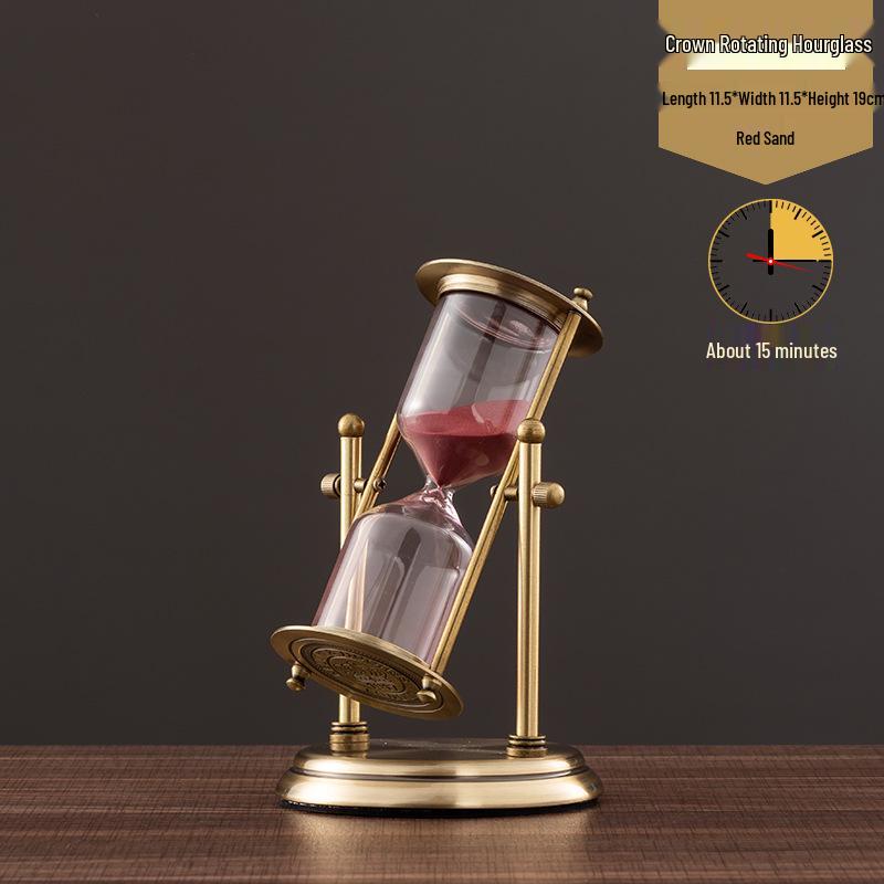 Luxury Metal Hourglass Ornament for Office or Home Decor - Modern Handcrafted Display Piece