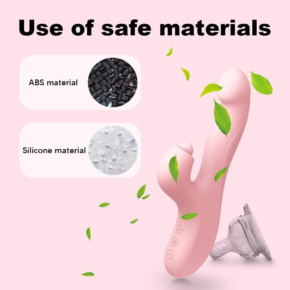 3-in-1 Vibrating Thrusting Massage Stick for Women G-spot Stimulator Soft Silicone Adult Toy