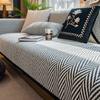 Chenille Sofa Cover Herringbone Striped Couch Mat Thickened Sofa Covers for Living Room Universal for Seasons Non-slip Couch Mat