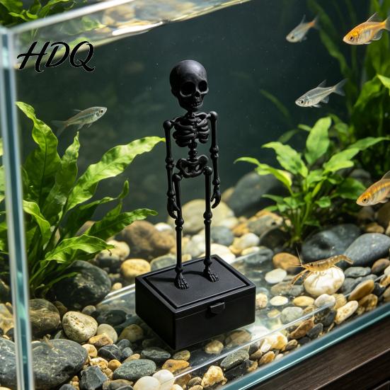 Regalo Creativo per Acquariofili Scheletro Danzante Aeratore per Acquario con Articolazioni Mobili Decorazioni per Acquario di Halloween Pompa ad Aria Dinamica Accessorio