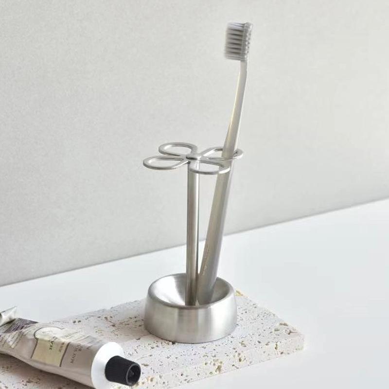 Stainless Steel Toothbrush Stand Toothpaste Holder Home Storage Organizer Kitchen Rack Bathroom Accessories Lazy Tube Squeezer