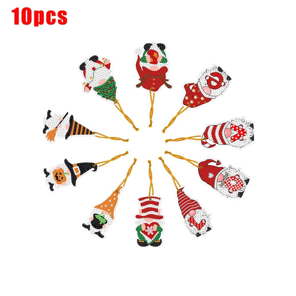 10/20/30pcs DIY Full Drills Diamond Painting Christmas Tree Pendant Hanging Ornament Christmas Decoration Natal Navided