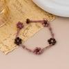 New Small Fresh Wood Beads Flower Pink Rice Beads Bracelet Necklace Bohemian Hand-woven Cherry Blossom Set