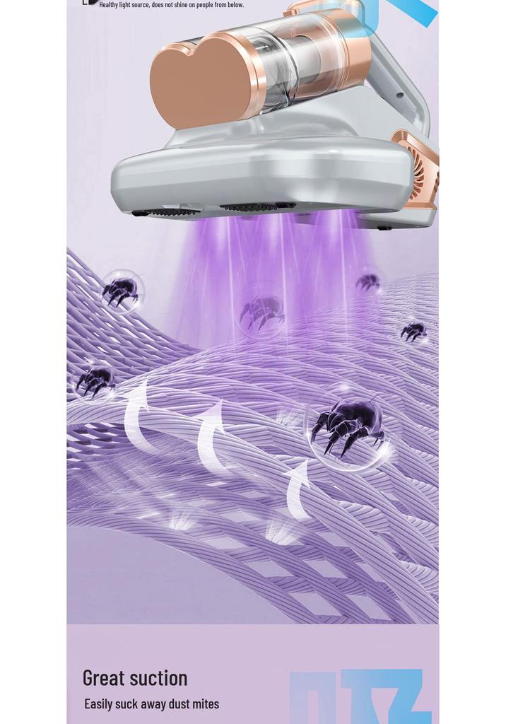 Cross-Border UV-C Mite Removal Lamp - High Suction Dust & Hair Cleaner for Household Beds