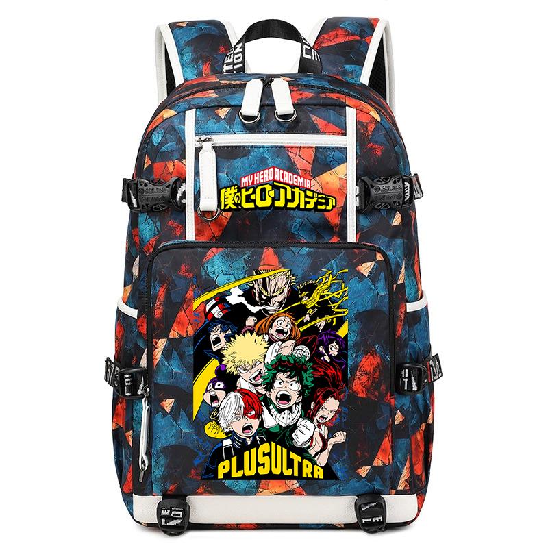 My Hero Academia Printed Rucksack Large Capacity School Bag Outdoor Book Backpack for Boys Girls Teens
