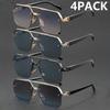 4PACK Men's and Women's Metal Half Frame Fashion Glasses Couple Party Casual Glasses Lover Gift Christmas Gift
