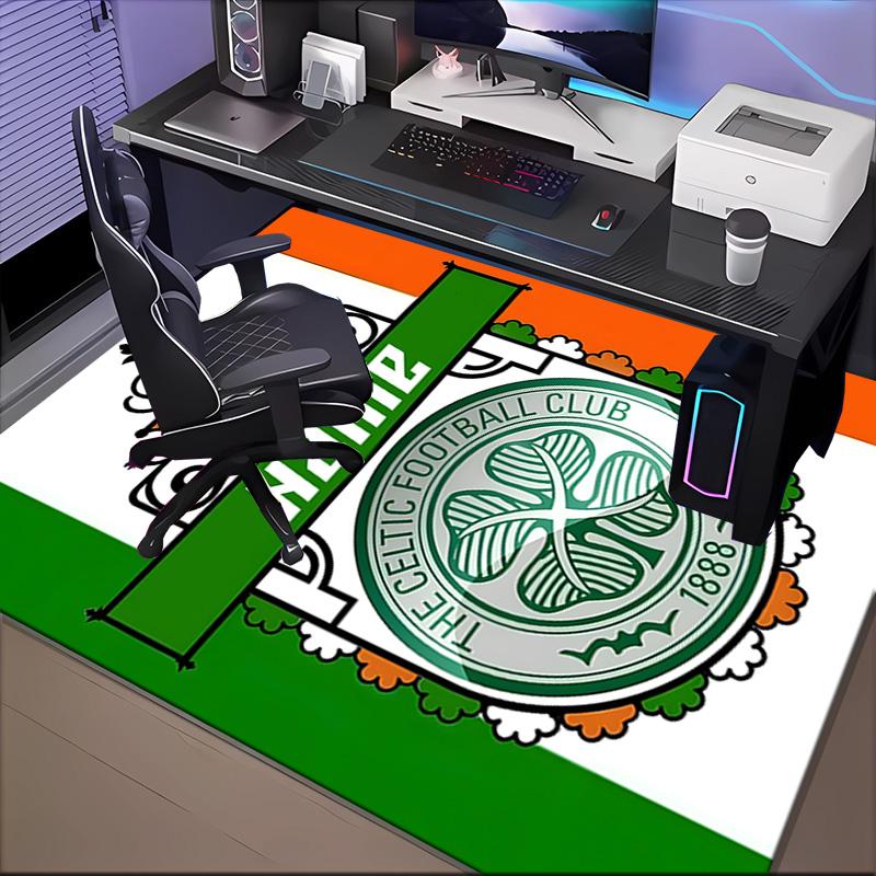 Custom Name Celtic FC Crest Rug Game Carpet, Floor Mat for Bedroom Living Room Entryway Rug, Home Decor Idea Gift for Christmas birthday