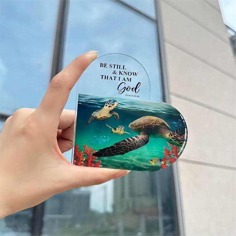 

Be Still Turtle Acrylic Plaque. Psalm 46:10 desk decor for bestie or friend. чистый