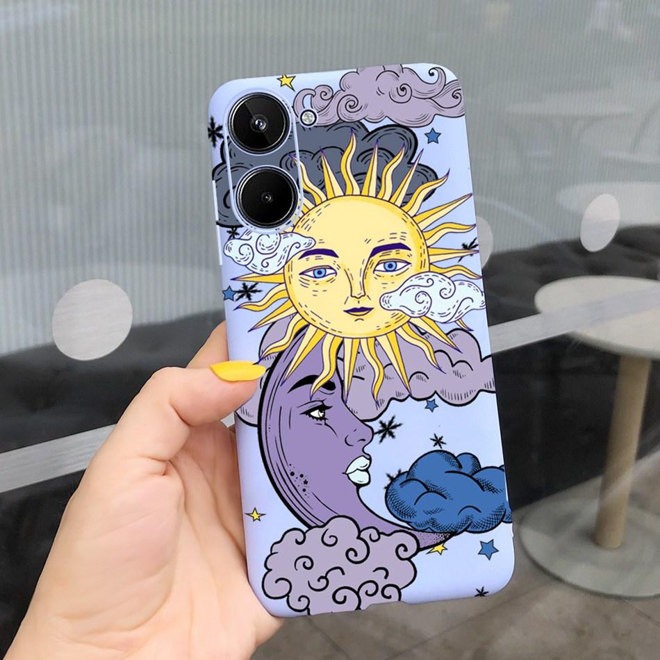 For Realme 10 2022 Fashion Girl Sunflower Yellow Phone Case For Realme10 RMX3630 4G Candy Color Soft Silicone TPU Cases