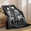 Cozy Skull Couple Flannel Throw Blanket - Soft, Warm & Allergy-Friendly for Couch, Bed, Office - Perfect for Halloween & Christmas Gifts
