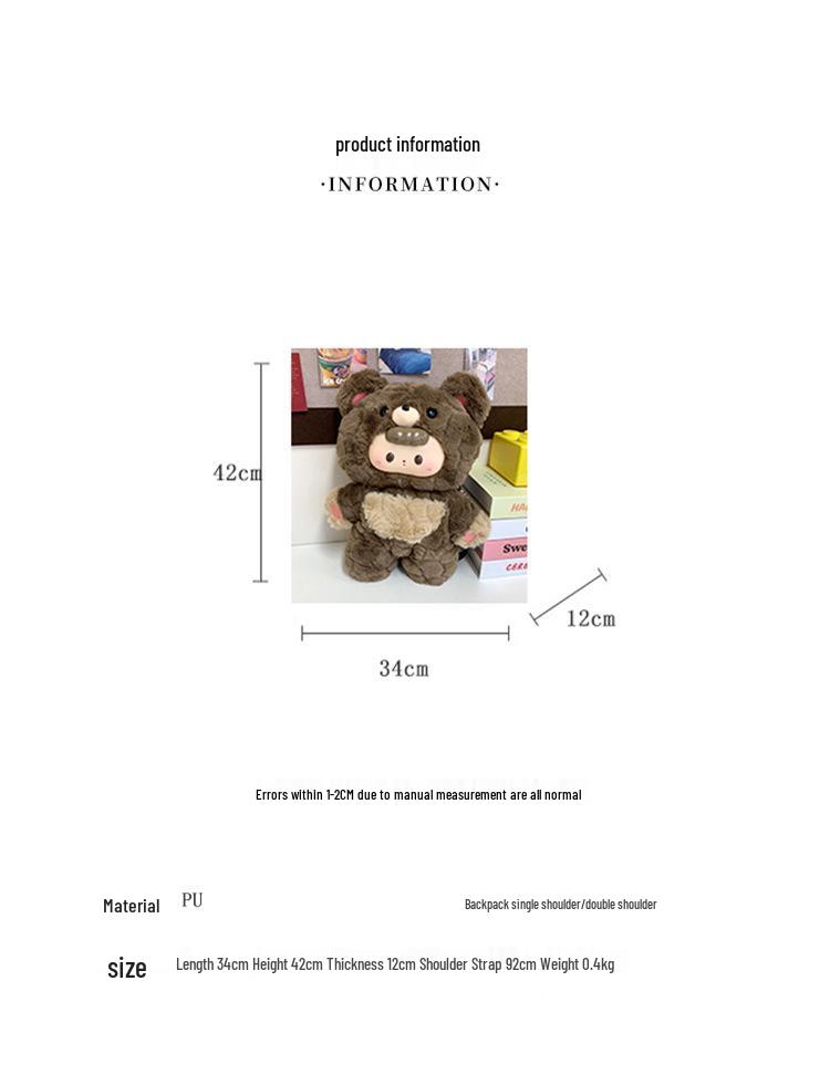 Cute Cartoon Little Bear Plush Backpack - Versatile and Adorable!