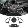 Center Console Steering Wheel Cover Trim Kit for Chevy Camaro 2017+ Carbon Fiber