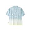 Anta X Popeye Collaboration Life Series Gradient Letter Single-Breasted Short Sleeve Shirt Men Shirts Crystal-Blue 152428154-1