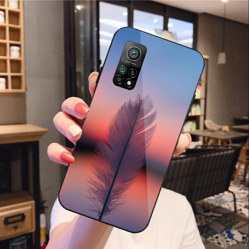 Magic Feather Phone Case For Xiaomi 12 11T 10 9 Redmi Note 11 10 10S Pro Redmi 9 9A 8 Black PC Glass Phone Cover