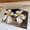 European and American Metal Petal Earrings Irregular Atmosphere Earrings Korean Personality Versatile Stud Earrings Earrings Women