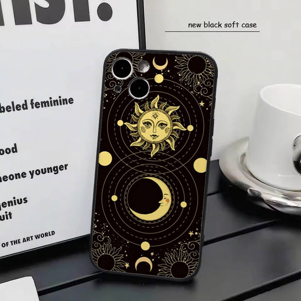 Witches Moon Tarot Mystery Totem For iPhone 17 air 16 15 14 13 12 11 Pro Black Soft Cover Phone Case