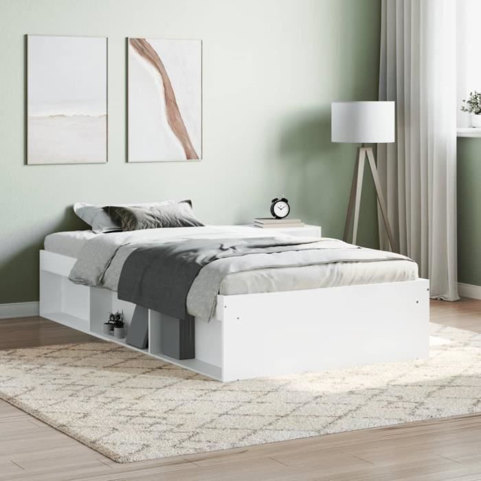 VidaXL Cadre de lit blanc 90x190 cm 3203838