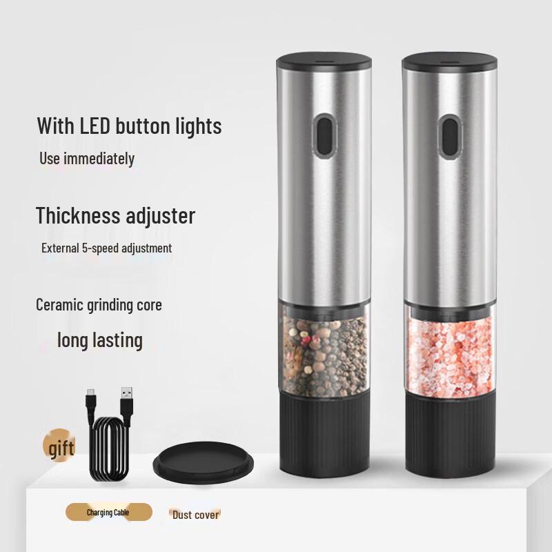 Yingtang Rechargeable Electric Pepper & Salt Grinder Set (2-Pack)
