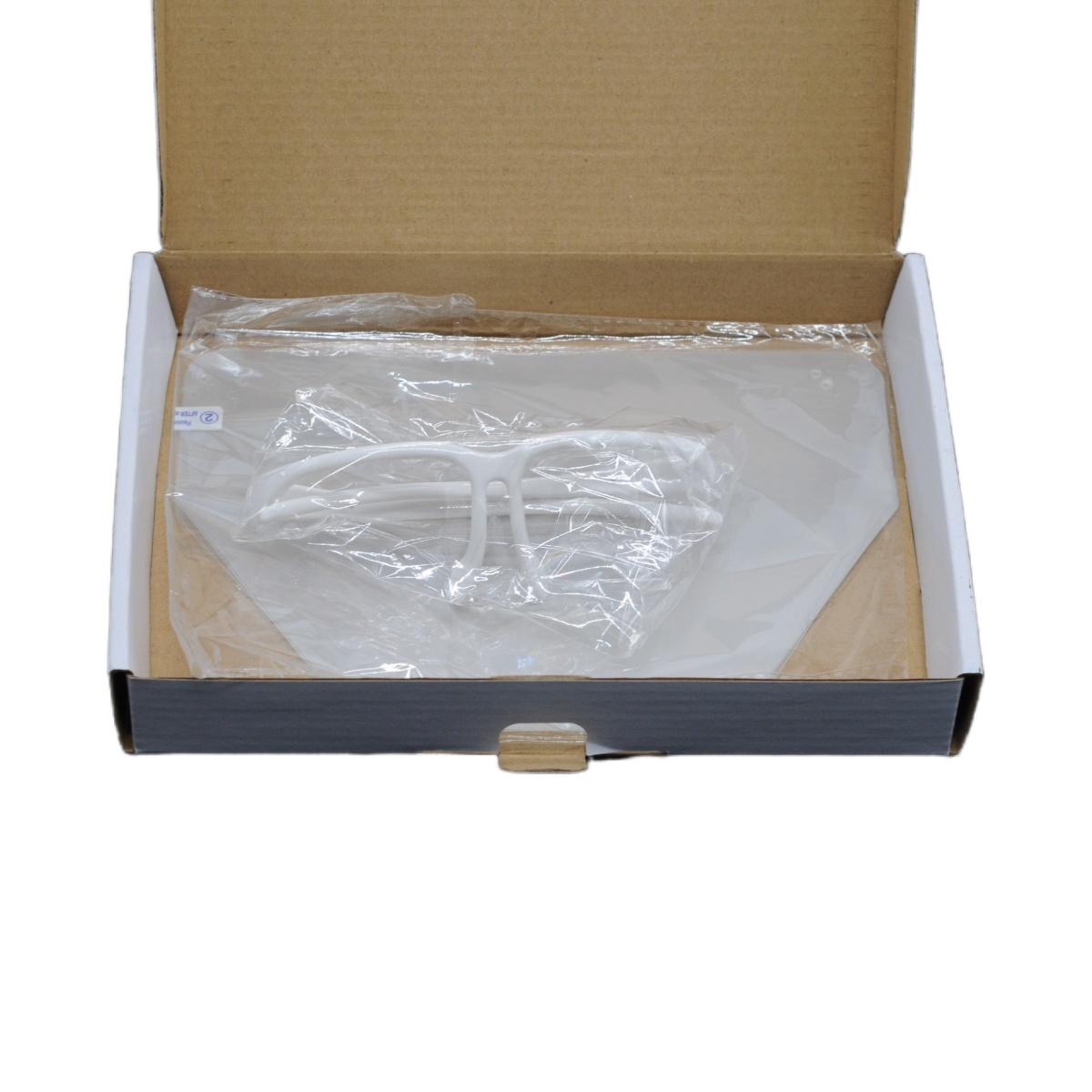 1 ensemble de visière de protection dentaire anti-buée, résistante aux éclaboussures, couverture complète, EPI léger avec 10 films protecteurs, blanc et bleu