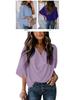2026 Chiffon V-Neck Loose Casual Top - European & American Style Women's Shirt
