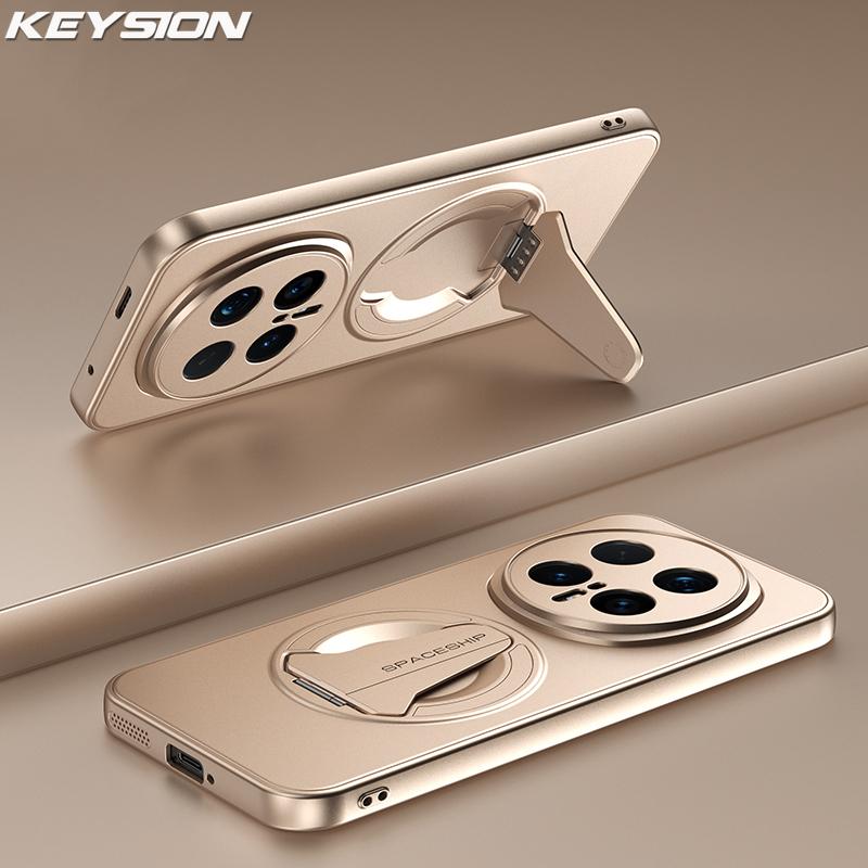 KEYSION Magnetic Phone Case for HONOR Magic 8 Pro Metal Paint Silicone+PC Upright Kickstand Shockproof Cover for Magic8 Pro 5G