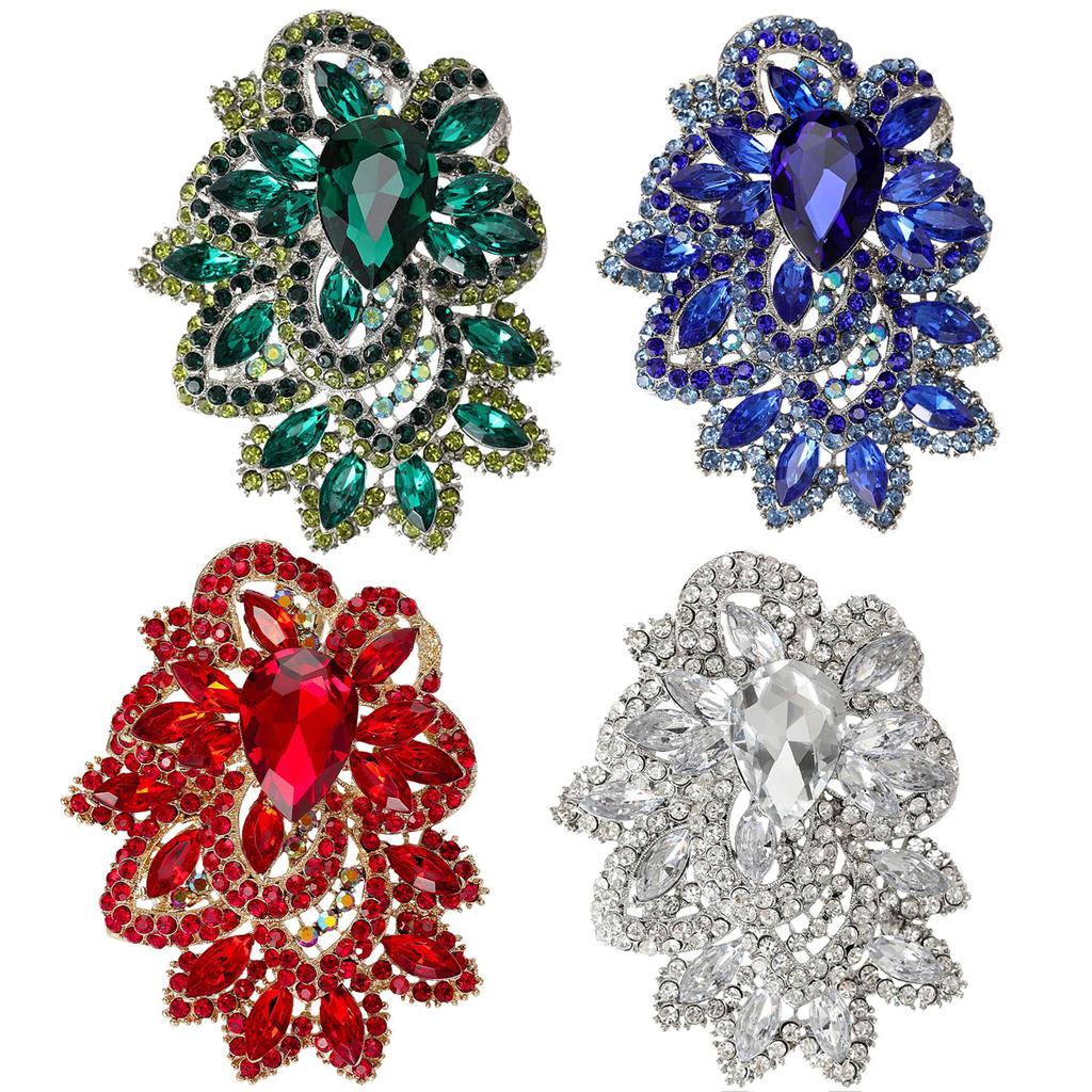 Rhinestone Brooch Pins for Women Shiny Boutique Decoration Badges Party Banquet Dress Gift