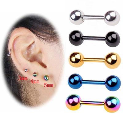 New Round Studs Black Barbell Women Fashion Jewelry Earrings Stainless Steel Ball Stud Earrings