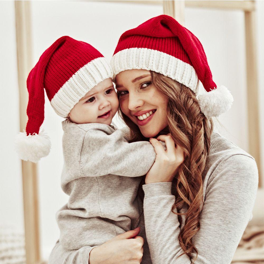 Women Minority Solid Colors Korean Style Beanie Baby Bonnet Christmas Parent-child Hat Plush Ball