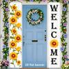 2D Flat, 1 Pair of 2D Flat Party Banners, White Sunflower Decorative Banners, Exquisite Porch Hanging Decorative Pennants, Perfect for Spring, Summer,