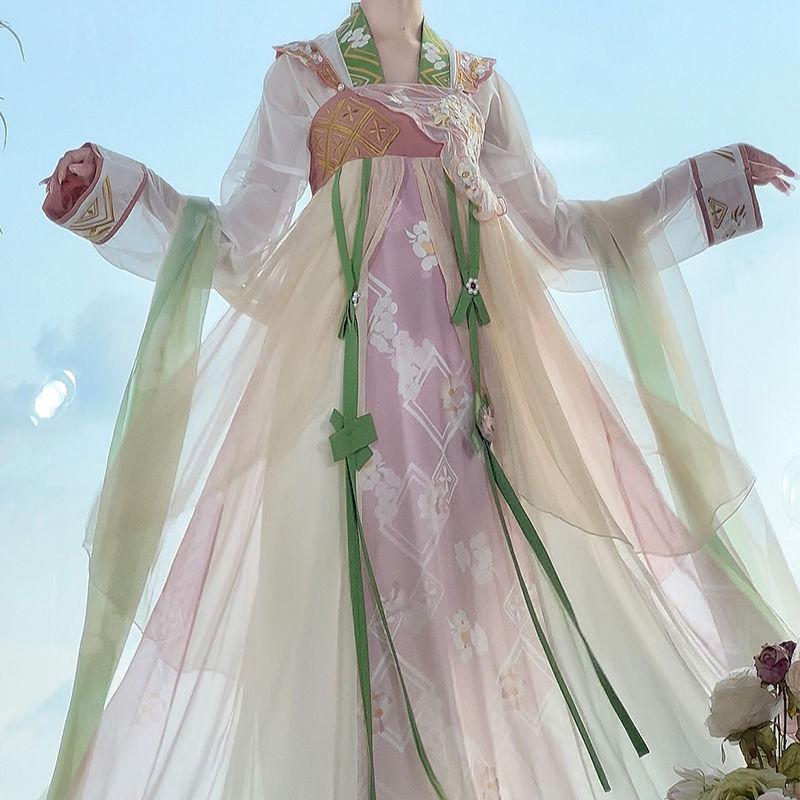 

Женская одежда Hanfu в стиле китайской династии Тан, повседневный костюм с вышивкой
