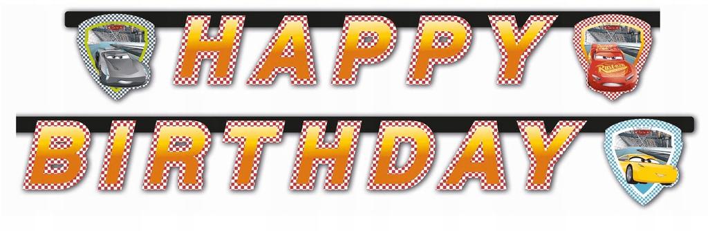Baner Urodzinowy Happy Birthday Cars 3, 2M