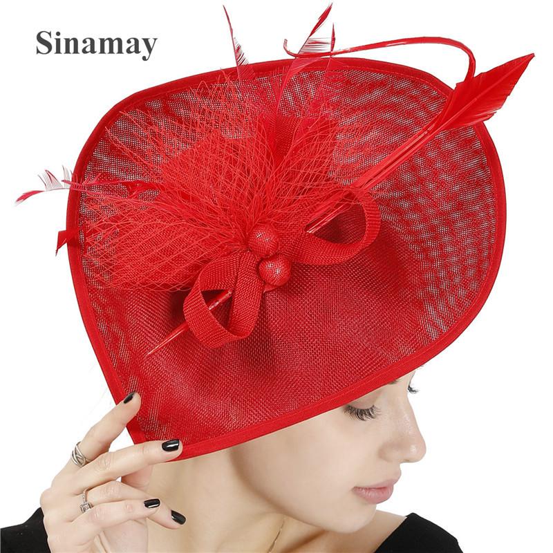 Popular European And American Hemp Yarn Headgear Bridal Hair Accessories Banquet Photo Gift Hat Feather Headgear