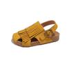 Summer Peep Toe Tassel Children Shoes Girls Sandals Soft Bottom Flat Heel Buckle Girl's Shoes Back Strape Slingbacks Shoe I05285