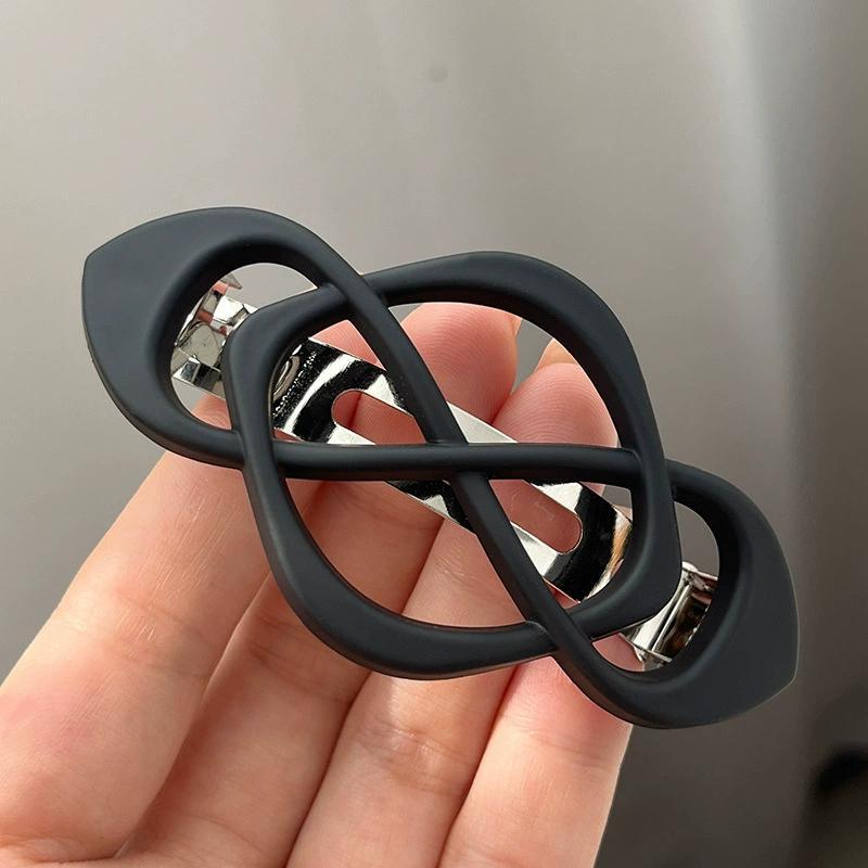 Stylish Hollow Metal Hair Clips with Crossed Ponytail and Half-Up Spring Hairpins In Gift Box