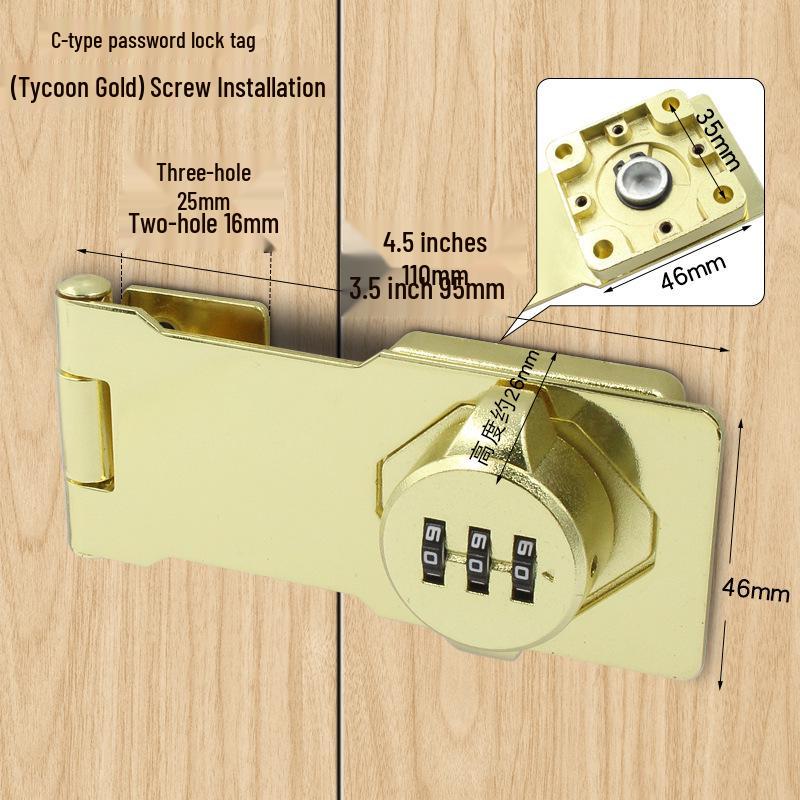 Three-Digit Multi-Purpose Mechanical Password Lock for Cabinets and Drawers