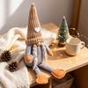 Year Round Decorative Figurines Christmas Gnome Plush Decoration with Long Legs, Faceless Handmade Fabric Cozy Winter Home Decor Doll