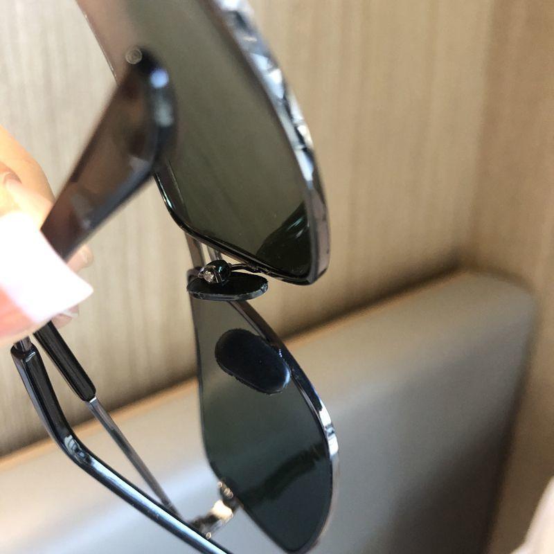 New Sunglasses For Men Crystal Glass For Driving Big Face Uv400 Green Sunglasses Metal High-Quality Double Beams