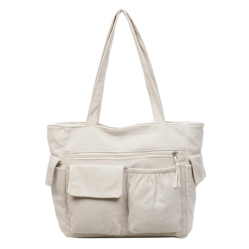 2025 New Large-capacity Tote Bag Corduroy Portable Messenger Bag Casual and Lightweight Student Versatile Tutoring Bag
