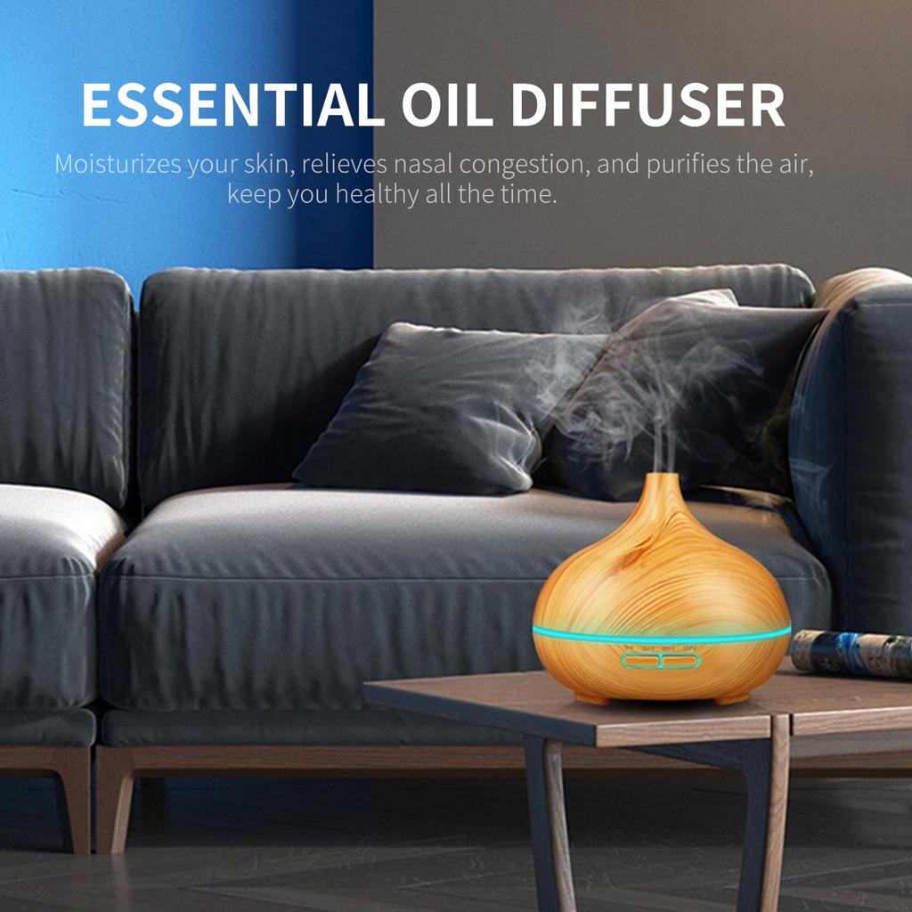 550mL Essential Oil Diffuser Mist Humidifier Diffuser Colorful Night Light Quiet Auto-Shut Off Humidifier with Remote Control Cool Desktop Humidifier