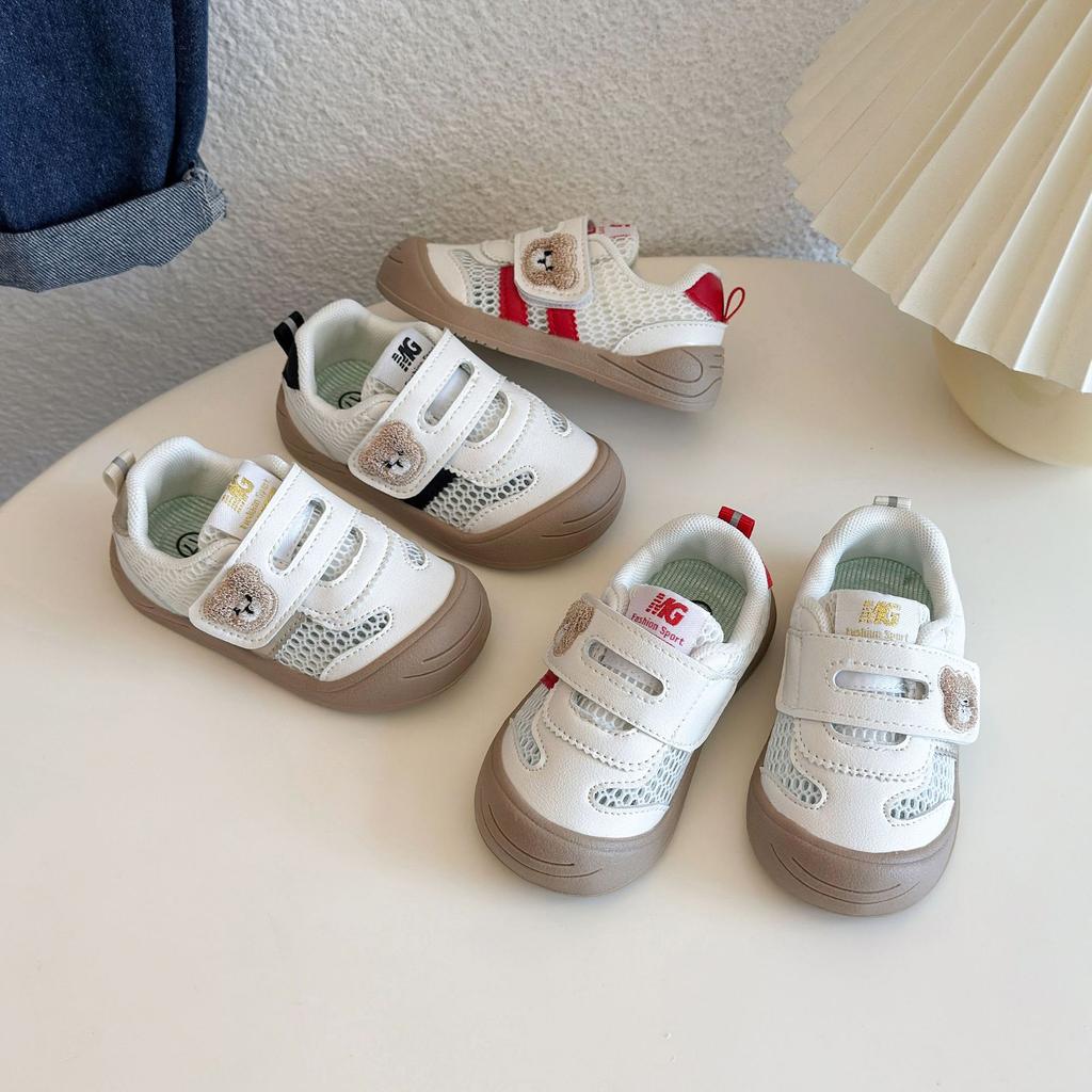 Baby toddler shoes spring 2025 new baby shoes baby shoes autumn classmates children bear embroidery
